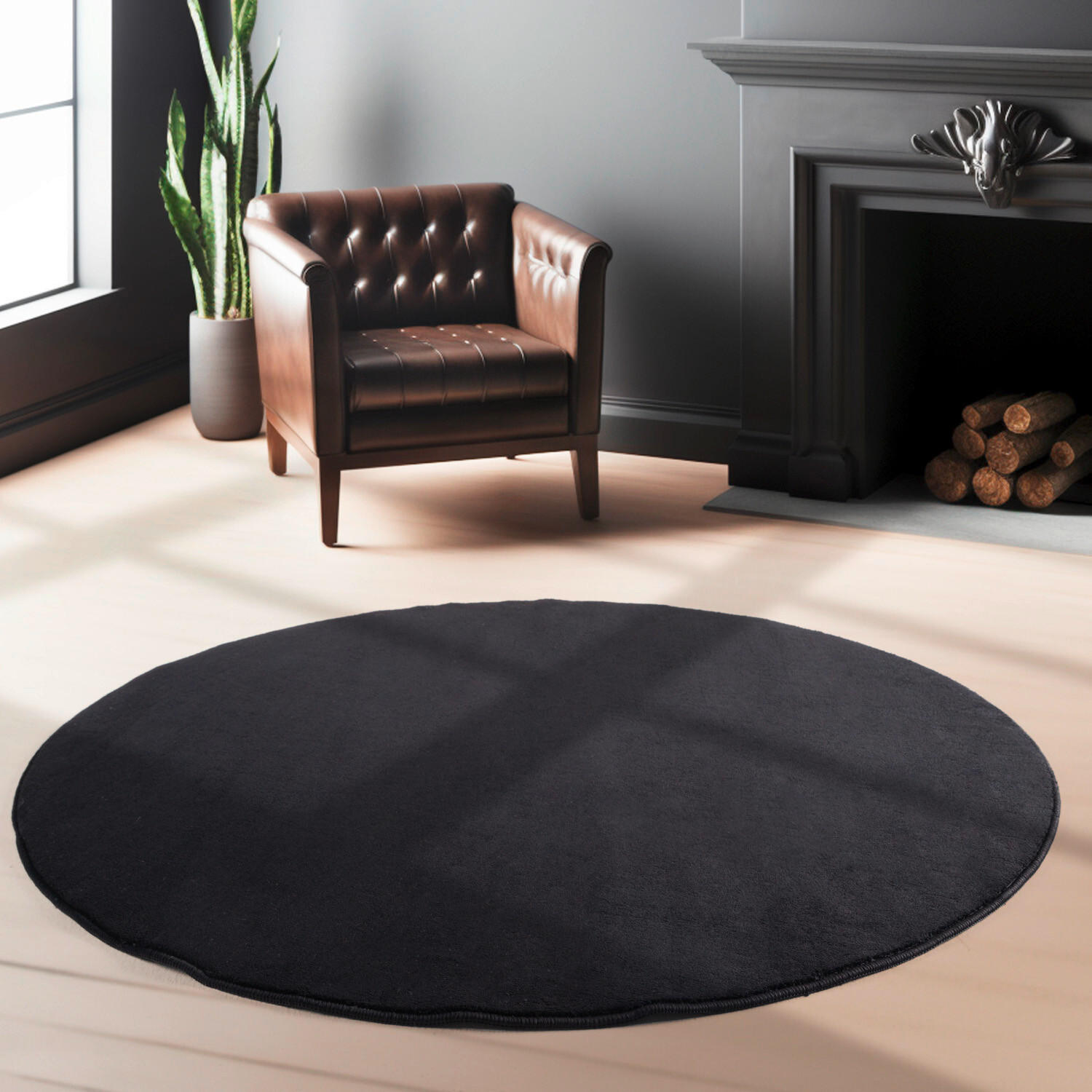 FLACHWEBETEPPICH 120/120 cm Sky Schwarz  - Schwarz, Basics, Textil (120/120cm) - Novel
