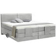 BOXSPRINGBETT 160/200 cm  in Hellgrau  - Hellgrau/Schwarz, Design, Kunststoff/Textil (160/200cm) - Hom`in