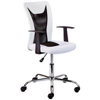 OTOČNÁ ŽIDLE PRO MLÁDEŽ, síť, černá, bílá - bílá/černá, Konvenční, kov/textil (55/85/55cm) - MID.YOU