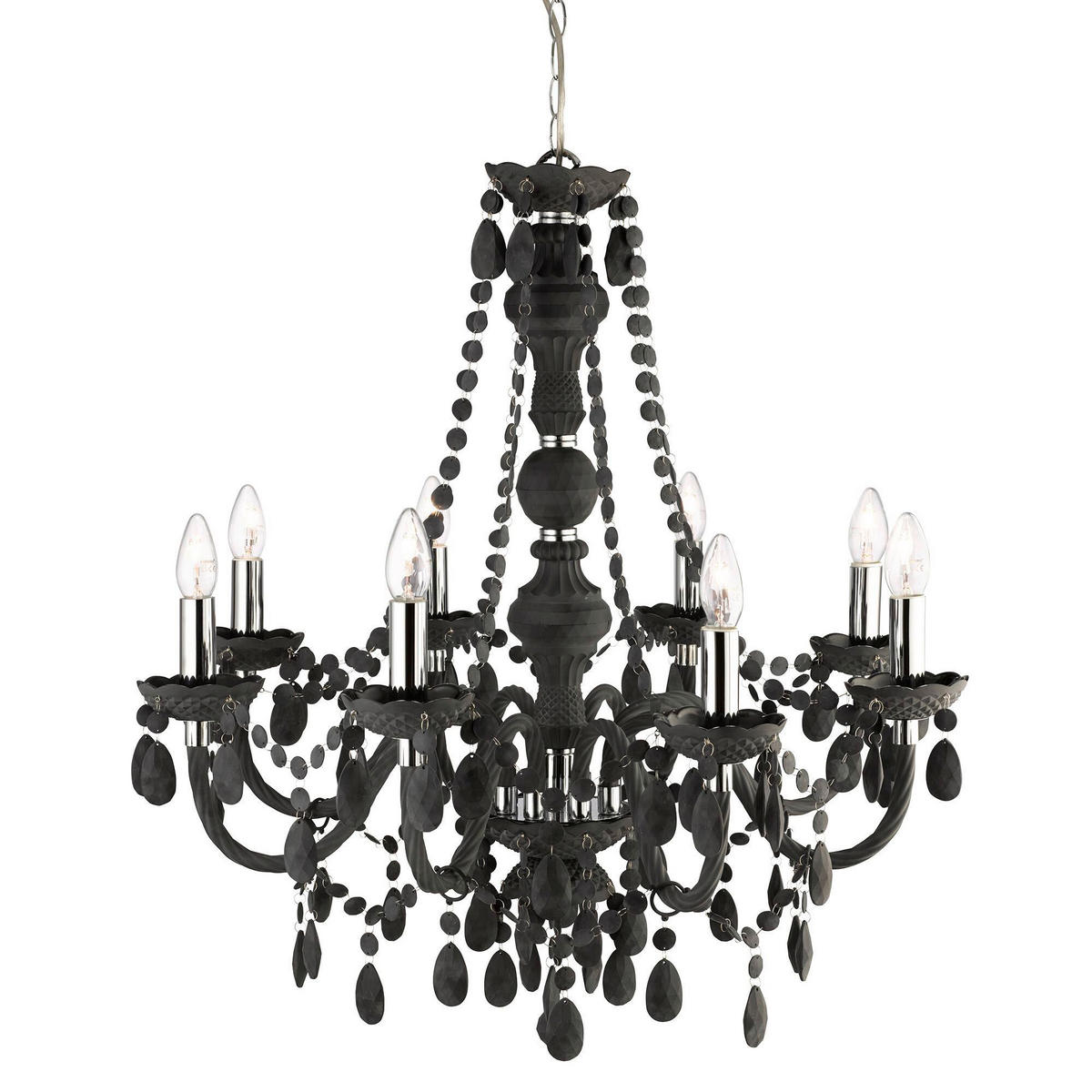 KRONLEUCHTER 74/150 cm   - Chromfarben/Grau, Trend, Kunststoff/Metall (74/150cm)