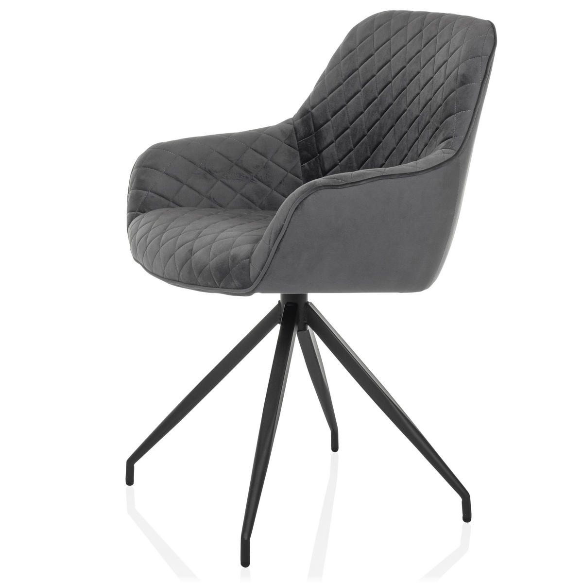ARMLEHNSTUHL  in  - Schwarz/Grau, MODERN, Textil/Metall (58/87/57cm) - MID.YOU