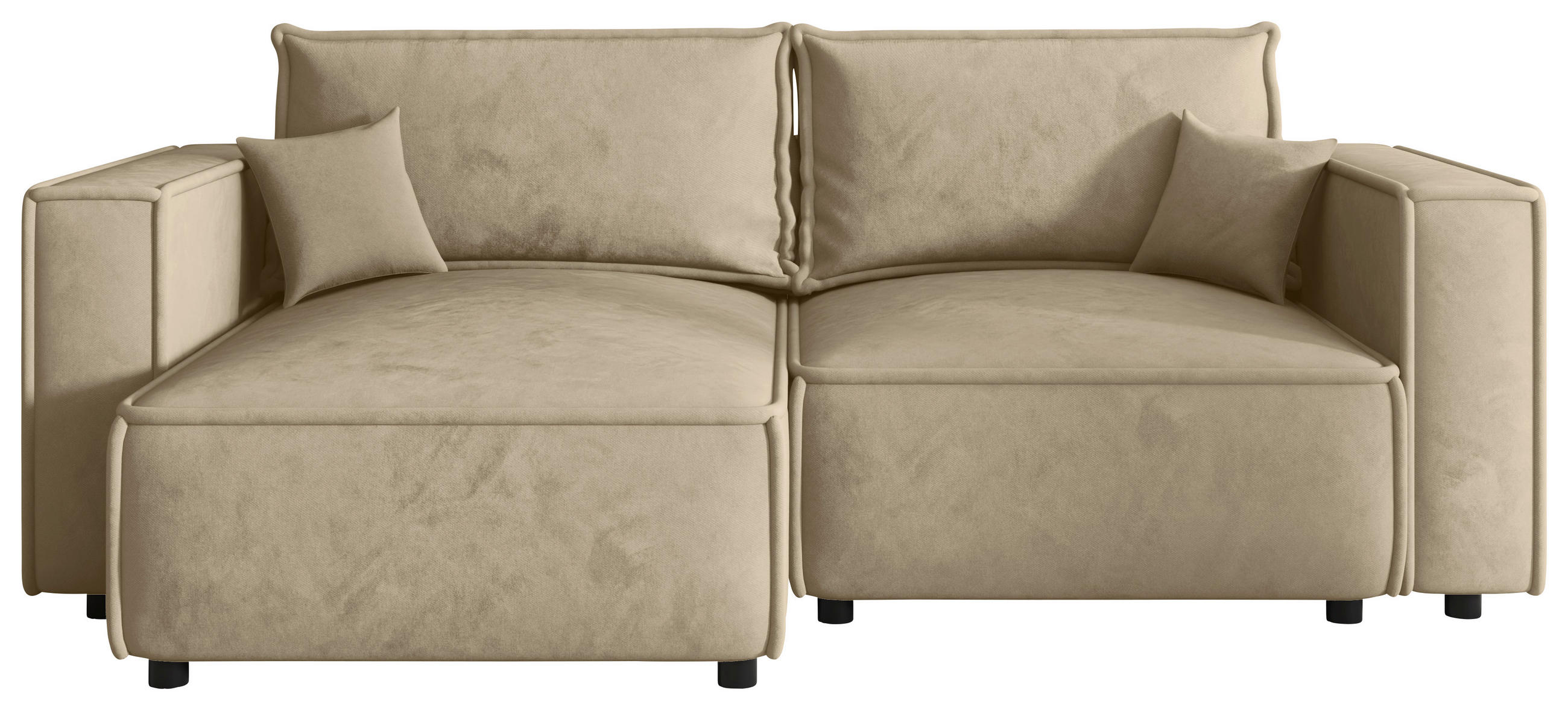 ECKSOFA  in Webstoff Beige  153/250 cm  - Beige/Schwarz, MODERN, Kunststoff/Textil (153/250cm) - Xora