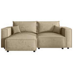 ECKSOFA Beige Webstoff Zierkissen, Rückenkissen, Rücken echt  - Beige/Schwarz, MODERN, Kunststoff/Textil (153/250cm) - Xora