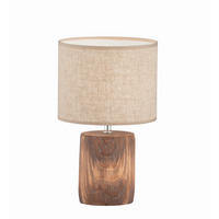 BORDSLAMPA 20/35 cm   - sandfärgad/brun, Natur, textil/sten (20/35cm) - Fischer & Honsel