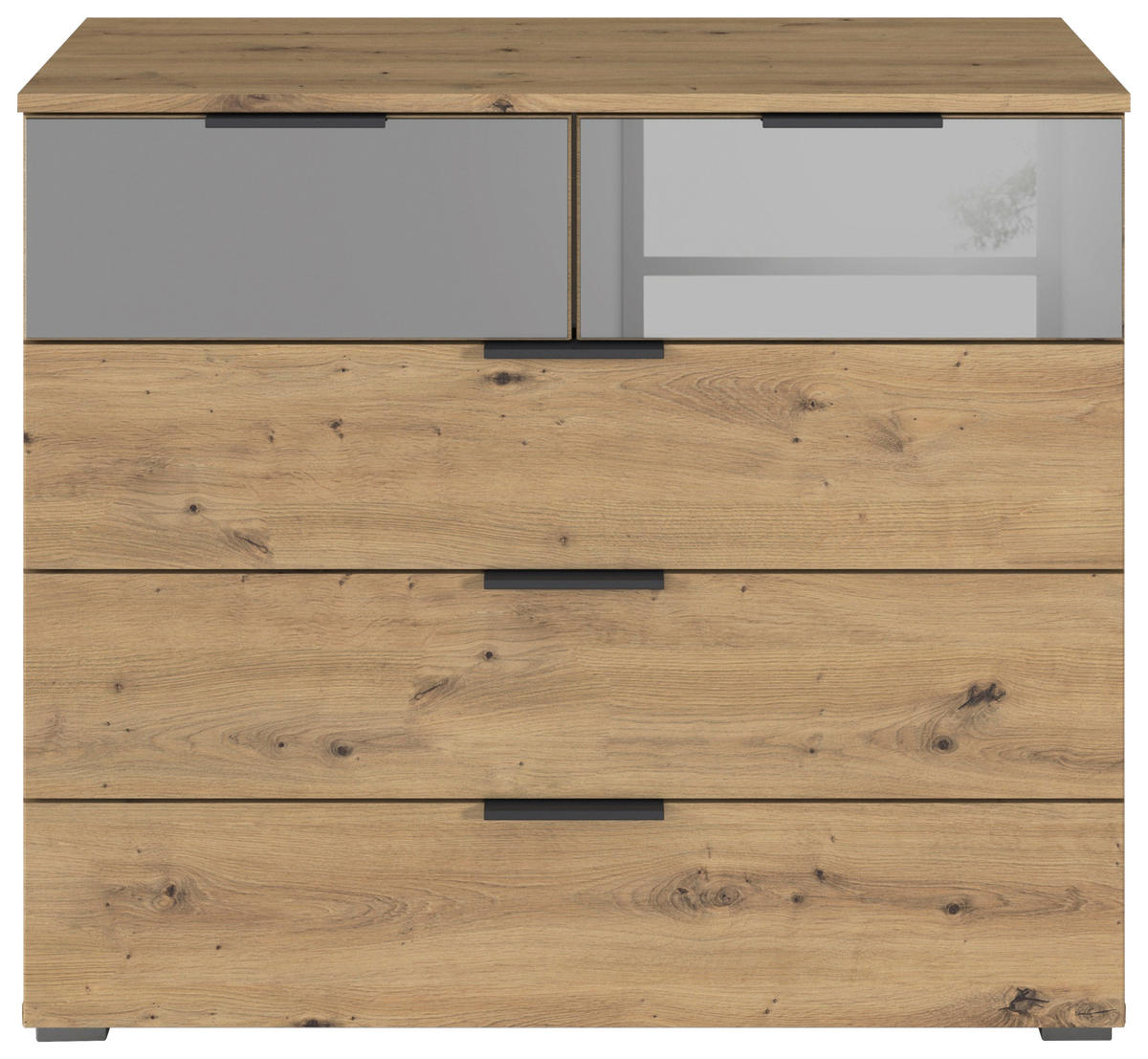 KOMMODE  in 93/81/42 cm  - Alufarben, MODERN, Glas/Holzwerkstoff (93/81/42cm) - Rauch Möbel