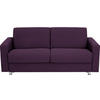 SCHLAFSOFA in Textil Aubergine  - Chromfarben/Aubergine, Design, Textil/Metall (195/84/100cm) - Bali