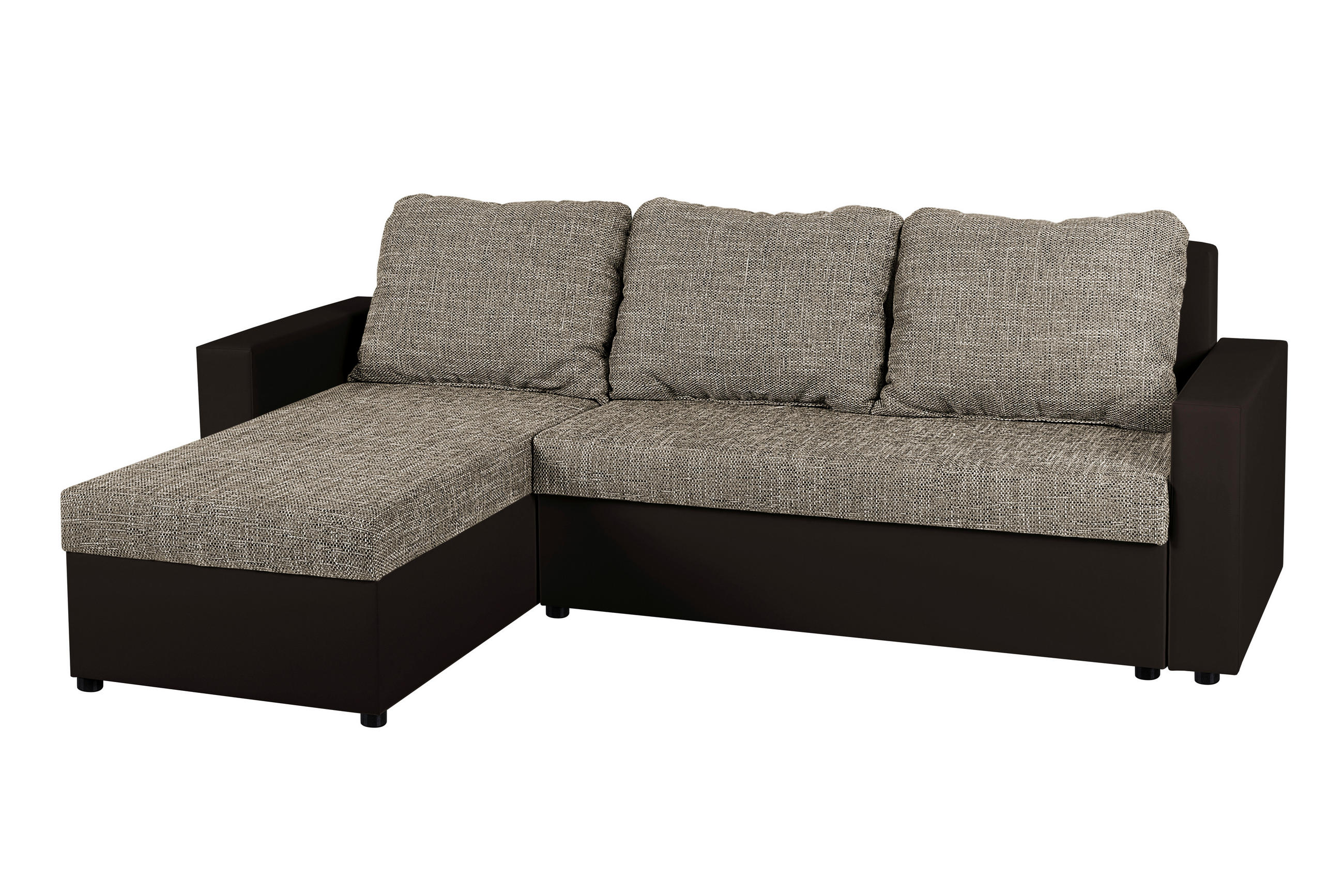 Colțar, textil, material pe bază de lemn, cappuccino, cafeniu - cafeniu/cappuccino, Design, plastic/textil (147/228cm) - P & B