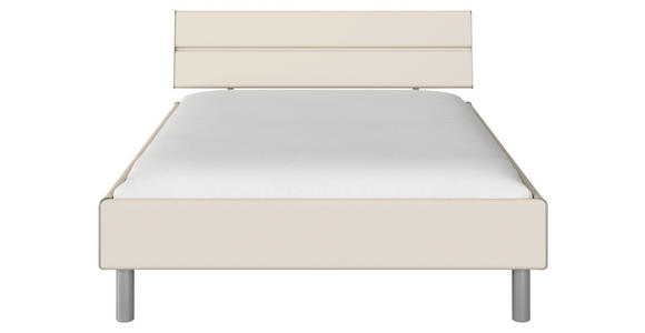 BETT 140/200 cm  in Champagner  - Champagner/Alufarben, Design, Holzwerkstoff/Metall (140/200cm) - Carryhome