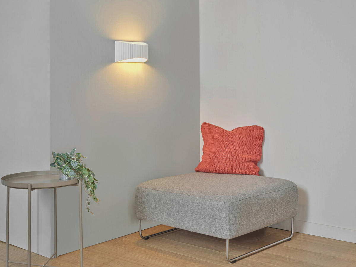 WANDLEUCHTE 29/11,8/15 cm   - Weiß, Basics, Stein (29/11,8/15cm) - Osram