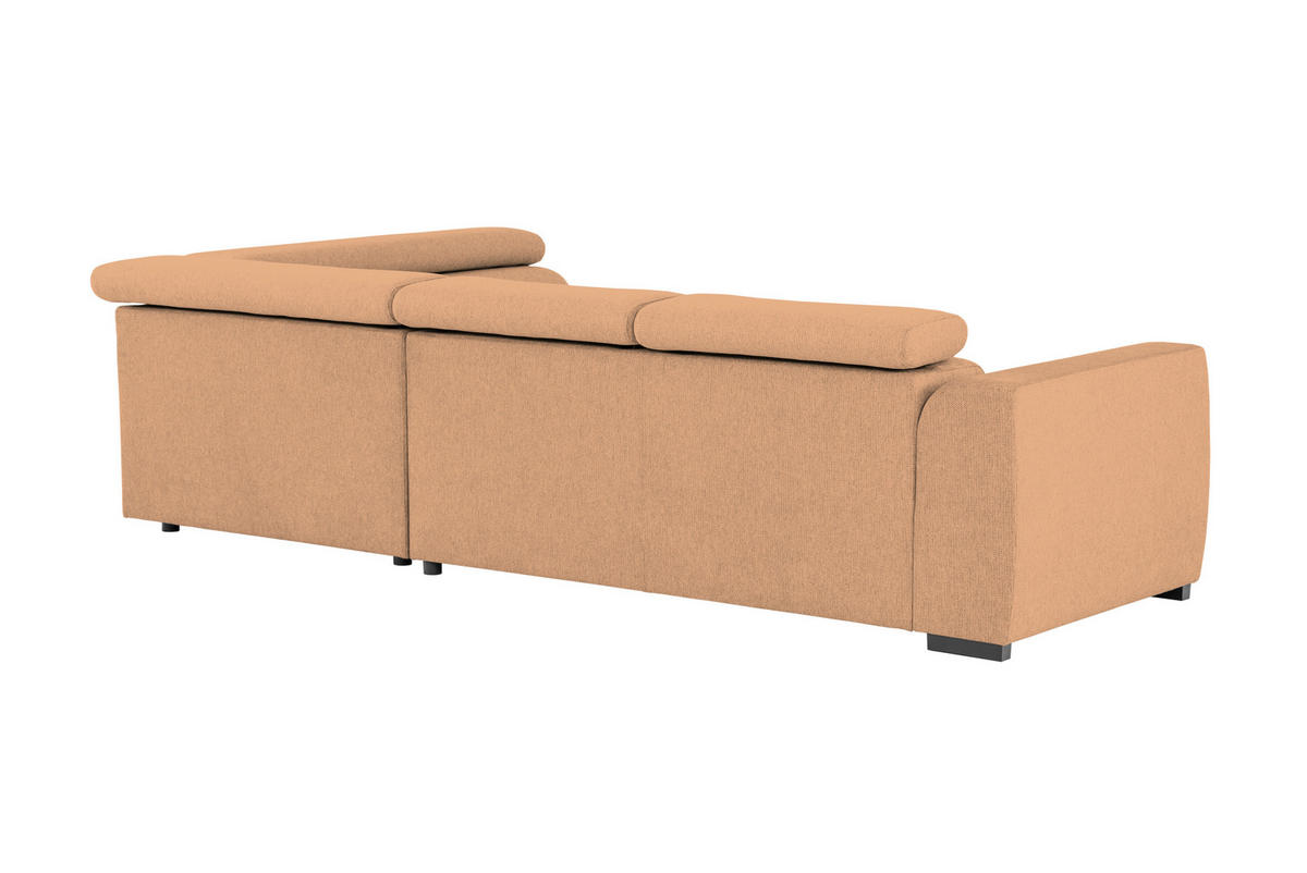 ECKSOFA Ottomane rechts, Eckteil  Rostfarben Struktur  - Rostfarben/Schwarz, Design, Kunststoff/Textil (284/205cm) - Xora