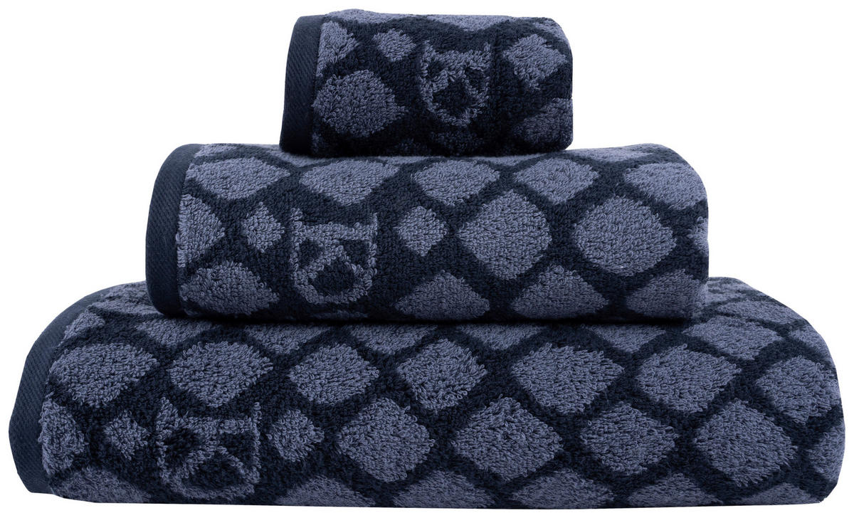 GÄSTETUCH Snako Blau, Dunkelblau 2-teilig 30/50 cm  - Blau/Dunkelblau, Design, Textil (30/50cm) - Dieter Knoll