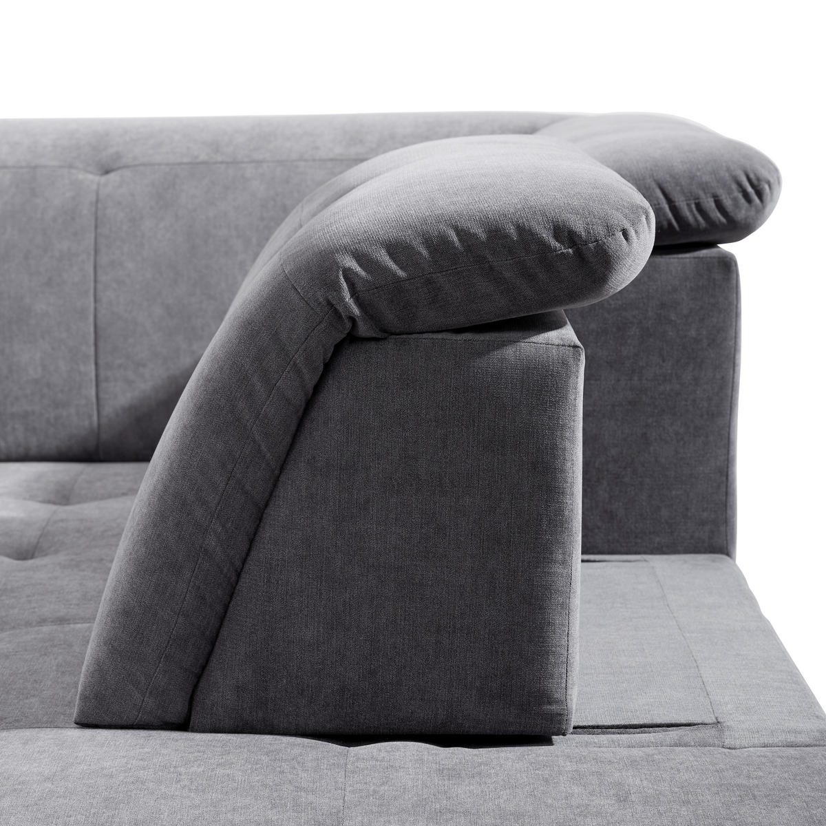 ECKSOFA inkl.Funktionen Grau Webstoff  - Schwarz/Grau, KONVENTIONELL, Holz/Textil (280/202cm) - Xora