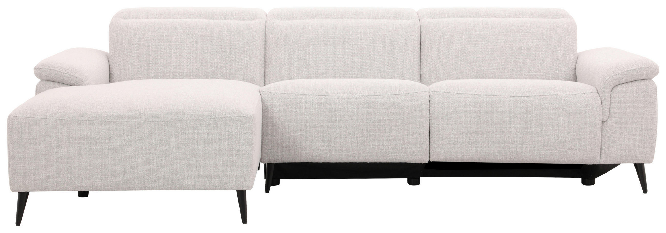 ECKSOFA inkl. Funktionen Hellgrau Leinenoptik  - Schwarzchrom/Hellgrau, Design, Holz/Kunststoff (270/75/171cm) - Xora