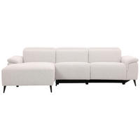 ECKSOFA inkl. Funktionen Hellgrau Leinenoptik  - Schwarzchrom/Hellgrau, Design, Holz/Kunststoff (270/75/171cm) - Xora