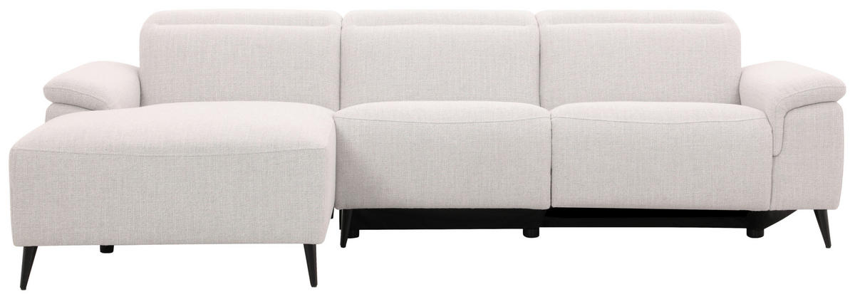 ECKSOFA inkl. Funktionen Hellgrau Leinenoptik  - Schwarzchrom/Hellgrau, Design, Holz/Kunststoff (270/75/171cm) - Xora