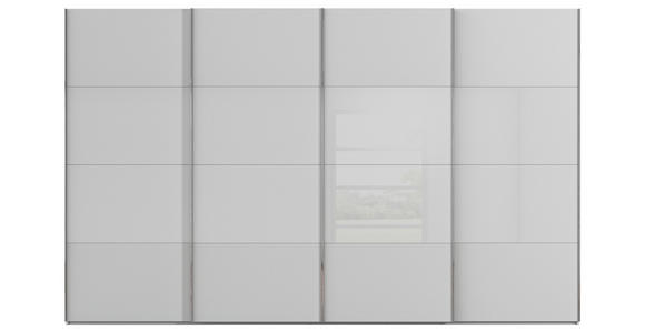 SCHWEBETÜRENSCHRANK 361/223/68 cm 4-türig Seidengrau  - Chromfarben/Seidengrau, KONVENTIONELL, Glas/Holzwerkstoff (361/223/68cm) - Novel