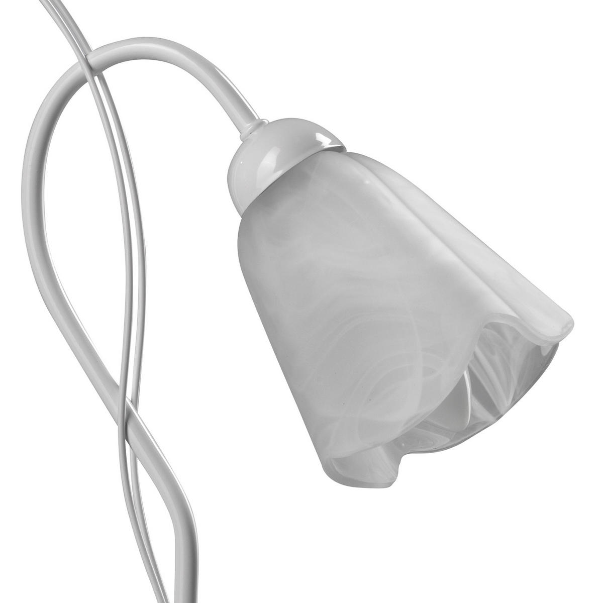 NACHTTISCHLEUCHTE 25/35 cm   - Weiß, KONVENTIONELL, Glas/Metall (25/35cm)