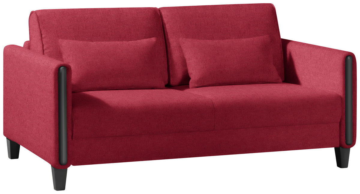 SCHLAFSOFA in Holz, Textil Rot, Schwarz  - Rot/Schwarz, Design, Holz/Textil (174/88/104cm) - Niels Andersson
