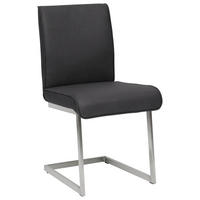 SCHWINGSTUHL  in Stahl Mikrofaser  - Edelstahlfarben/Schwarz, Design, Holzwerkstoff/Textil (48/91/60cm) - Dieter Knoll