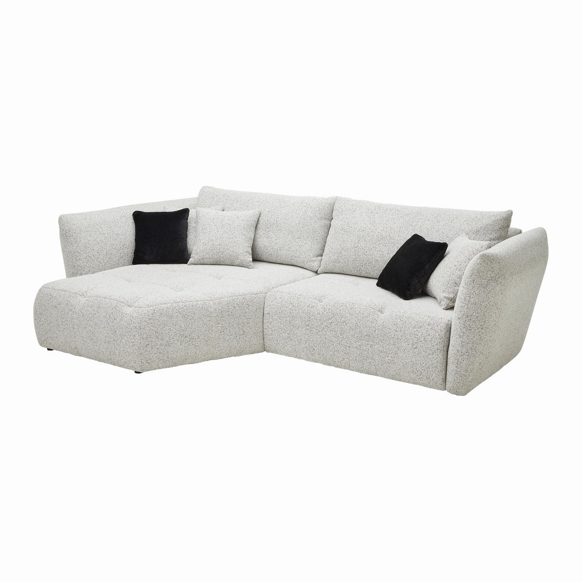 ECKSOFA Struktur Beige  - Beige/Schwarz, Modern, Textil (193/85-105/300cm) - Livetastic