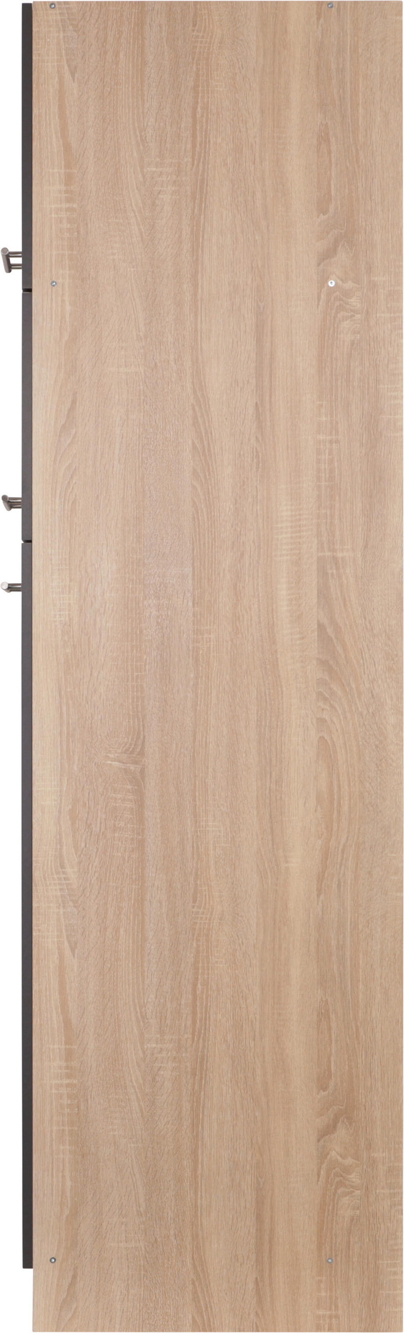 GERÄTEUMBAUSCHRANK 60/200/60 cm  in Grau, Eichefarben  - Eichefarben/Silberfarben, Basics, Holzwerkstoff/Metall (60/200/60cm) - Respekta