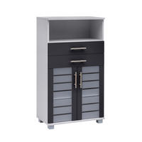 MIDISCHRANK 59,8/110,5/32,6 cm  - Edelstahlfarben/Anthrazit, MODERN, Glas/Holzwerkstoff (59,8/110,5/32,6cm) - MID.YOU