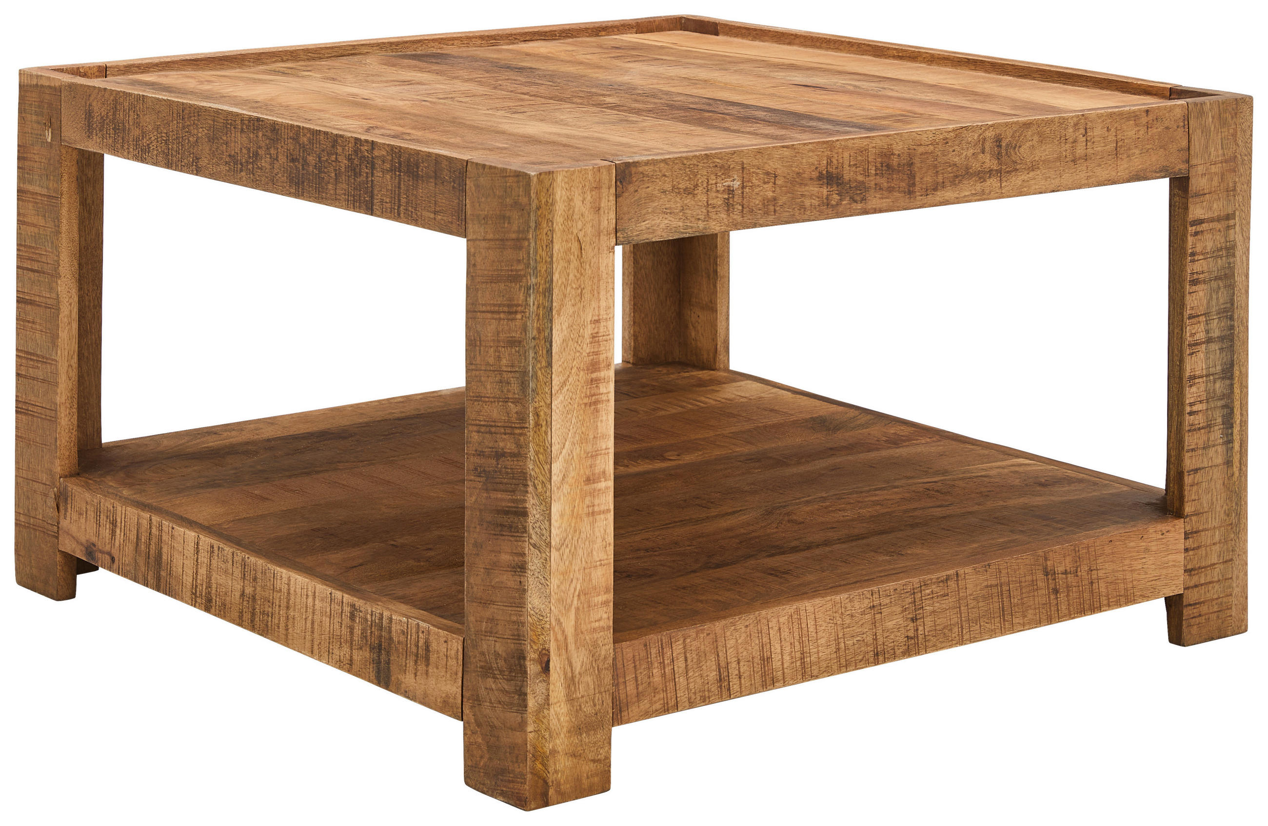 COUCHTISCH Mangoholz massiv 75/75/45 cm quadratisch Naturfarben  - Naturfarben, Design, Holz (75/75/45cm) - Carryhome