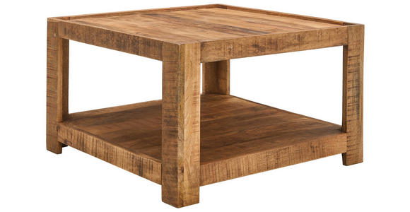 COUCHTISCH Mangoholz massiv 75/75/45 cm quadratisch Naturfarben  - Naturfarben, Design, Holz (75/75/45cm) - Carryhome