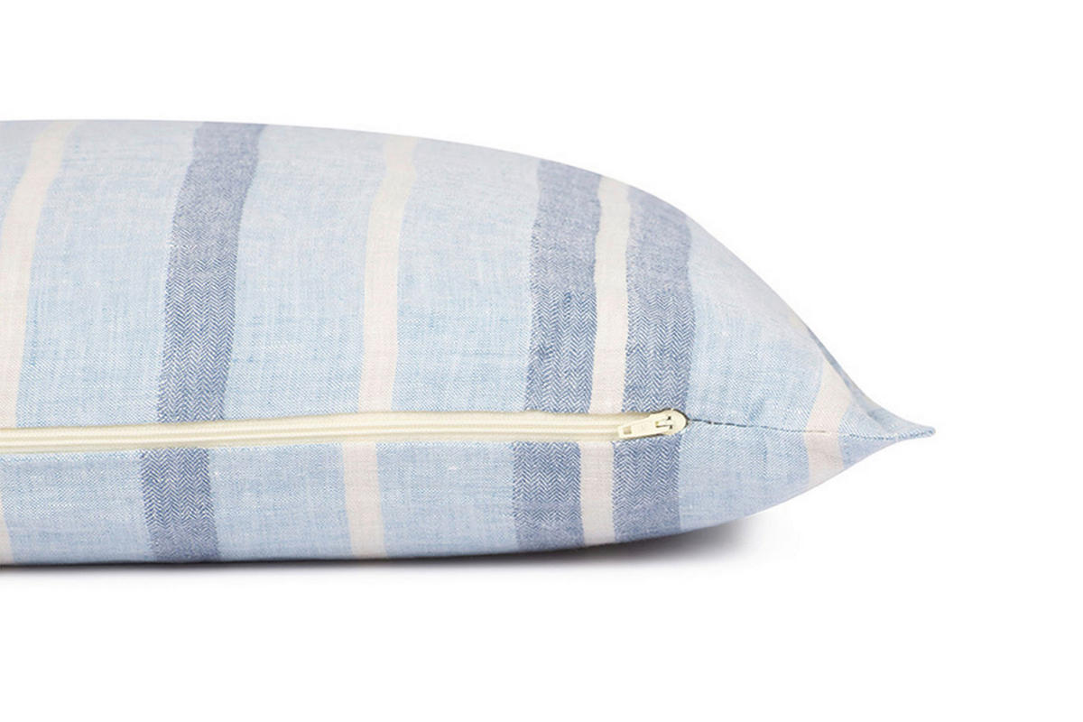 KISSENHÜLLE Linen 40/40 cm  - Naturfarben/Hellblau, Konventionell, Textil (40/40cm) - Tom Tailor