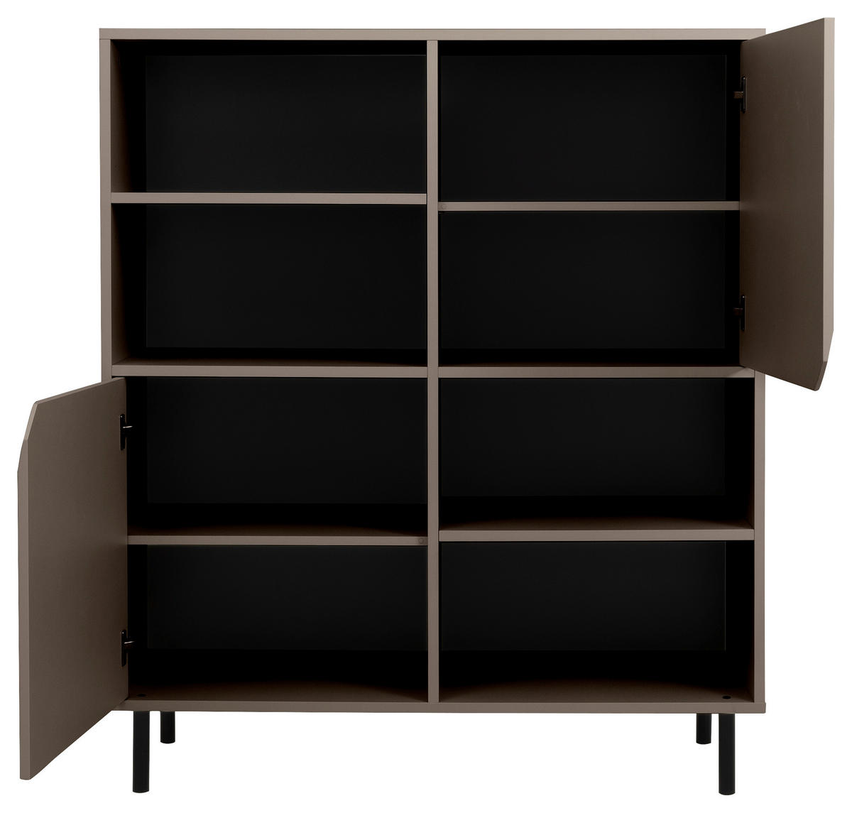 HIGHBOARD  in 118/137/43 cm  - Taupe/Schwarz, Design, Holzwerkstoff/Metall (118/137/43cm)