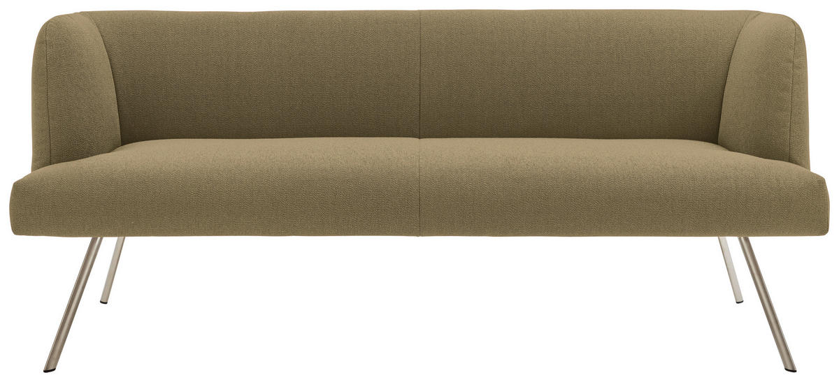 SITZBANK 200/87/64 cm Webstoff Edelstahlfarben, Waldgrün  - Waldgrün/Edelstahlfarben, Design, Textil/Metall (200/87/64cm) - Venjakob