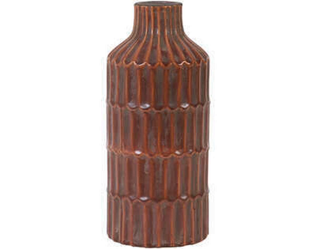 DEKOVASE  - Dunkelbraun, Basics, Keramik (15,5/35cm) - Light & Living