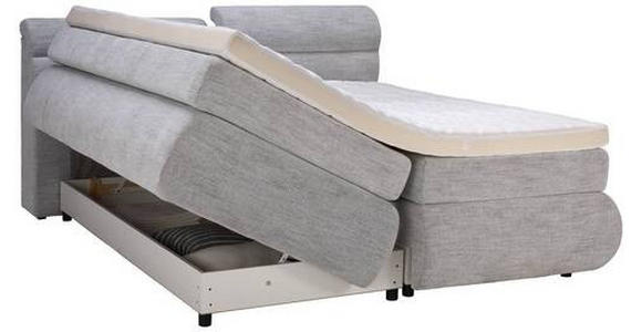 BOXSPRINGBETT 180/200 cm in Grau, Weiß - Weiß/Grau, MODERN, Holzwerkstoff/Textil (180/200cm) - Esposa