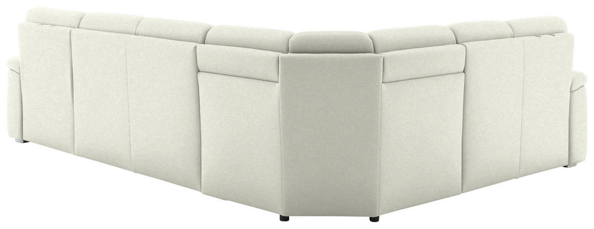 WOHNLANDSCHAFT  in Chenille Creme  - Creme/Alufarben, KONVENTIONELL, Holz/Textil (235/329/160cm) - Beldomo Comfort