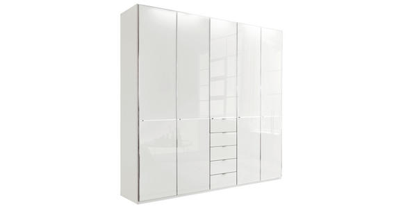 KLEIDERSCHRANK  in Weiß  - Chromfarben/Weiß, KONVENTIONELL, Glas/Holzwerkstoff (250/236/58cm) - Novel