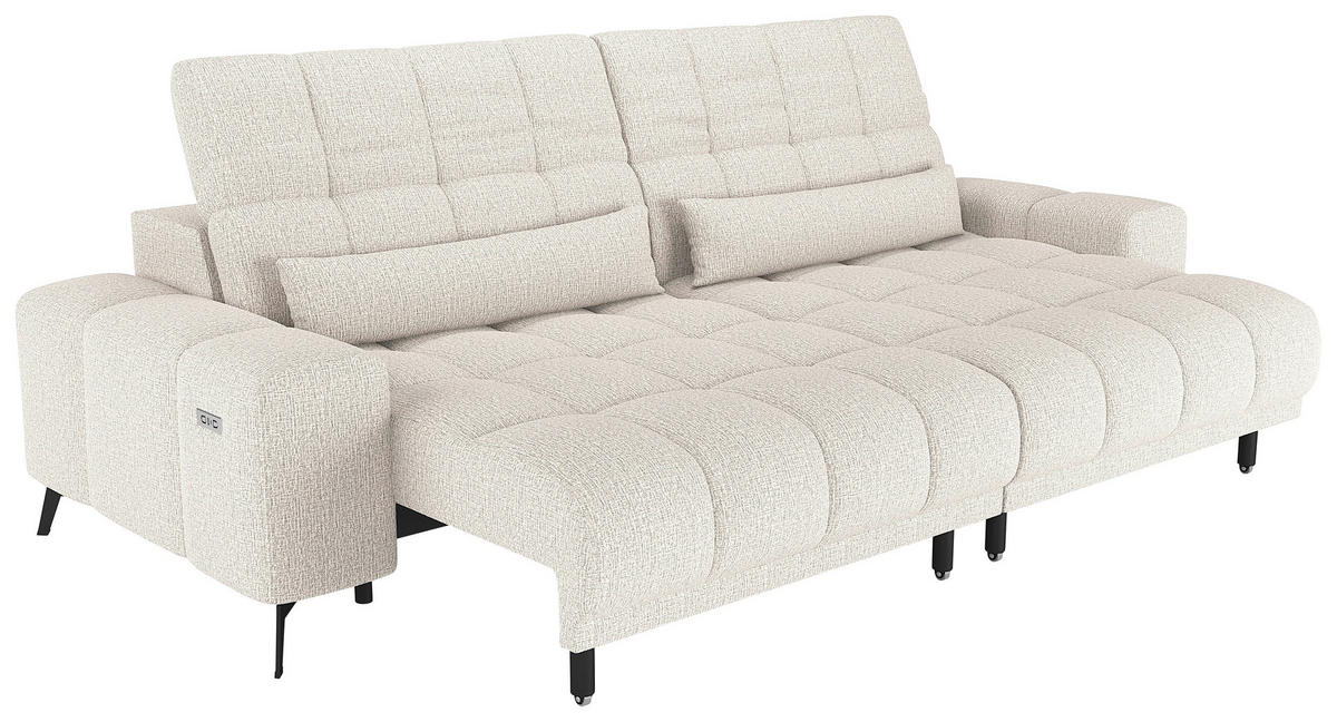 BIGSOFA Chenille Beige  - Beige/Schwarz, MODERN, Textil/Metall (300/112/121cm) - Xora
