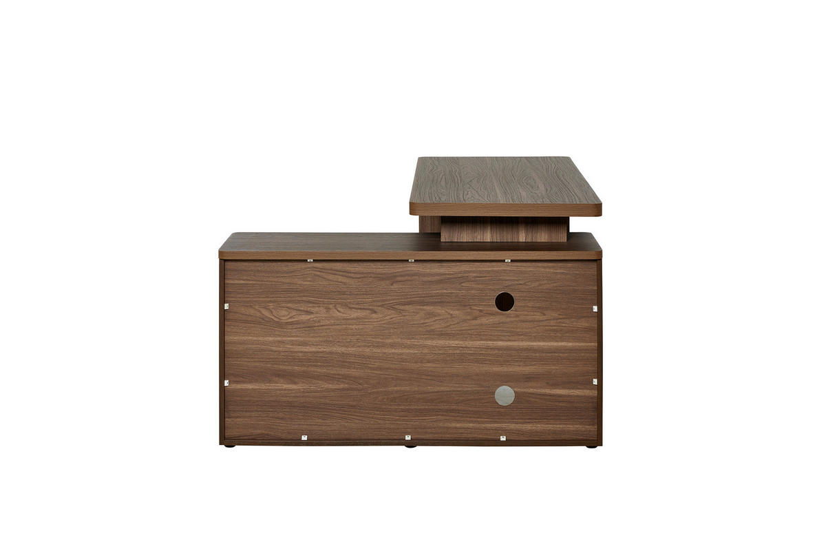 ECKSCHREIBTISCH 140/117,5/77 cm Walnussfarben Stauraum, seitenverkehrt montierbar  - Walnussfarben, KONVENTIONELL, Holzwerkstoff (140/117,5/77cm) - MID.YOU