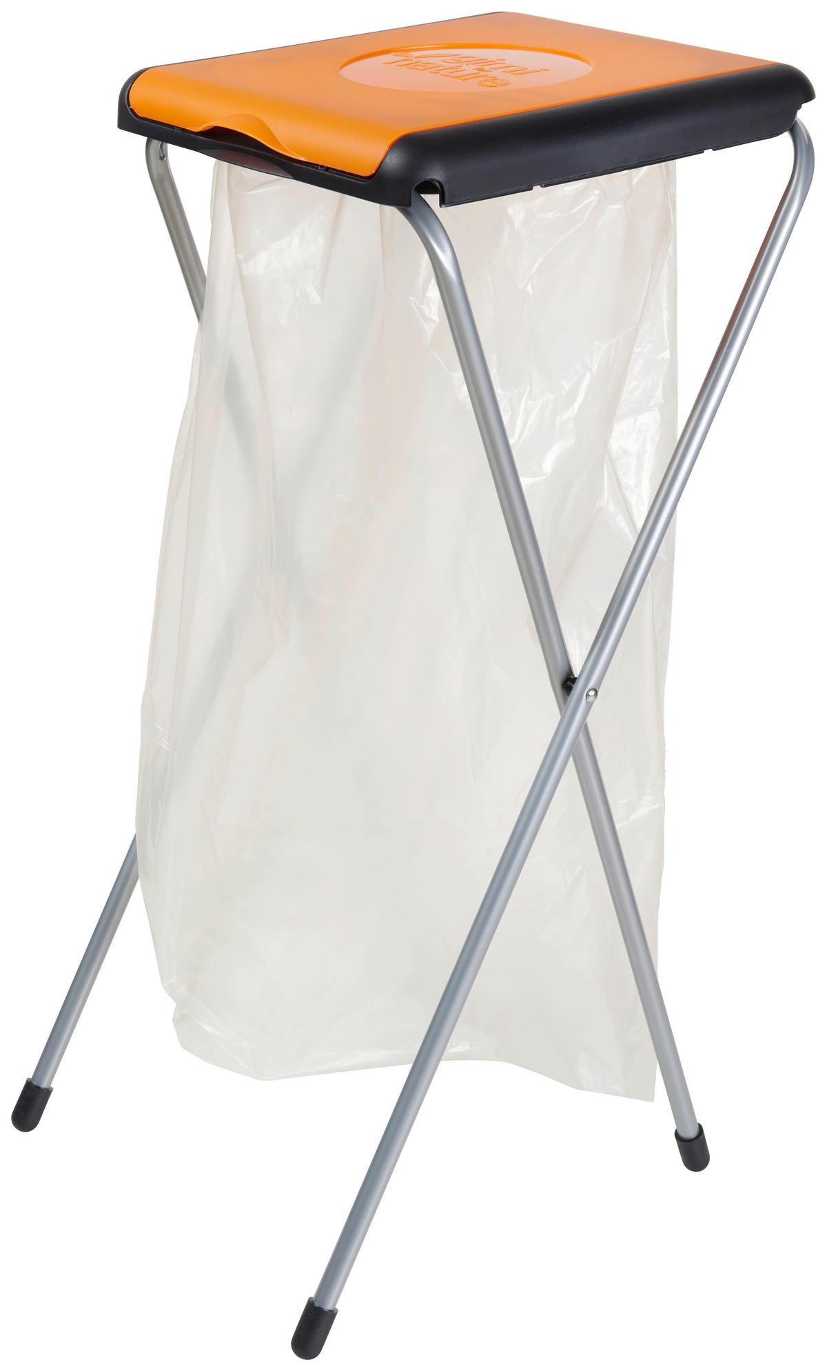 MÜLLSACKSTÄNDER   - Schwarz/Orange, Basics, Kunststoff/Metall (38/40/82cm)
