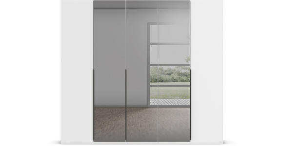 DREHTÜRENSCHRANK 251/223/61 cm 5-türig Grau, Weiß - Graphitfarben/Weiß, Trend, Glas/Holzwerkstoff (251/223/61cm) - Novel