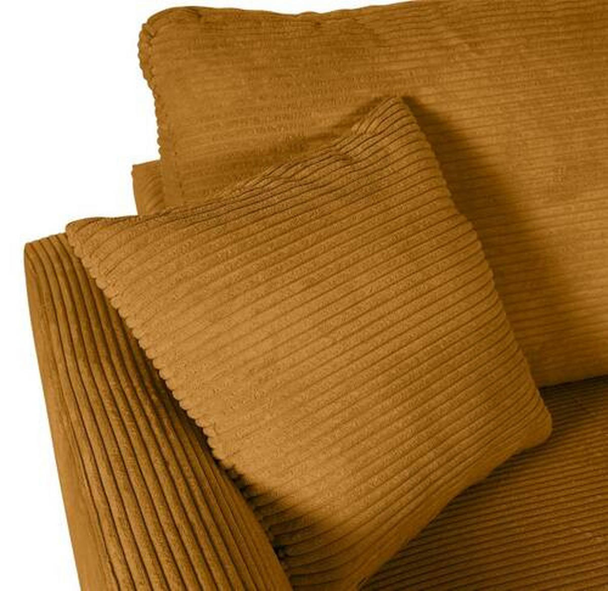 ECKSOFA in Cord Bernsteinfarben  - Bernsteinfarben/Schwarz, Design, Kunststoff/Textil (240/175cm) - Landscape