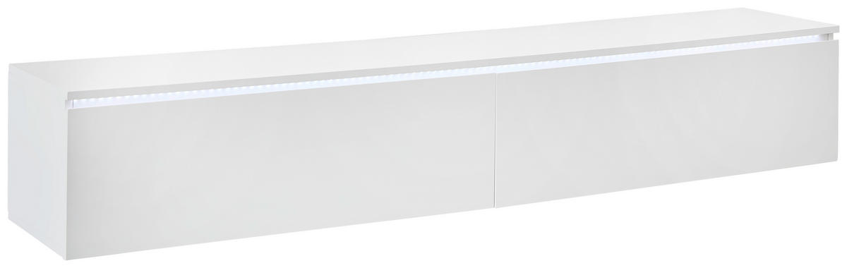 TV-SZEKRÉNY 180/30/33 cm  - magasfényű fehér, Trend, faalapú anyag (180/30/33cm) - Xora