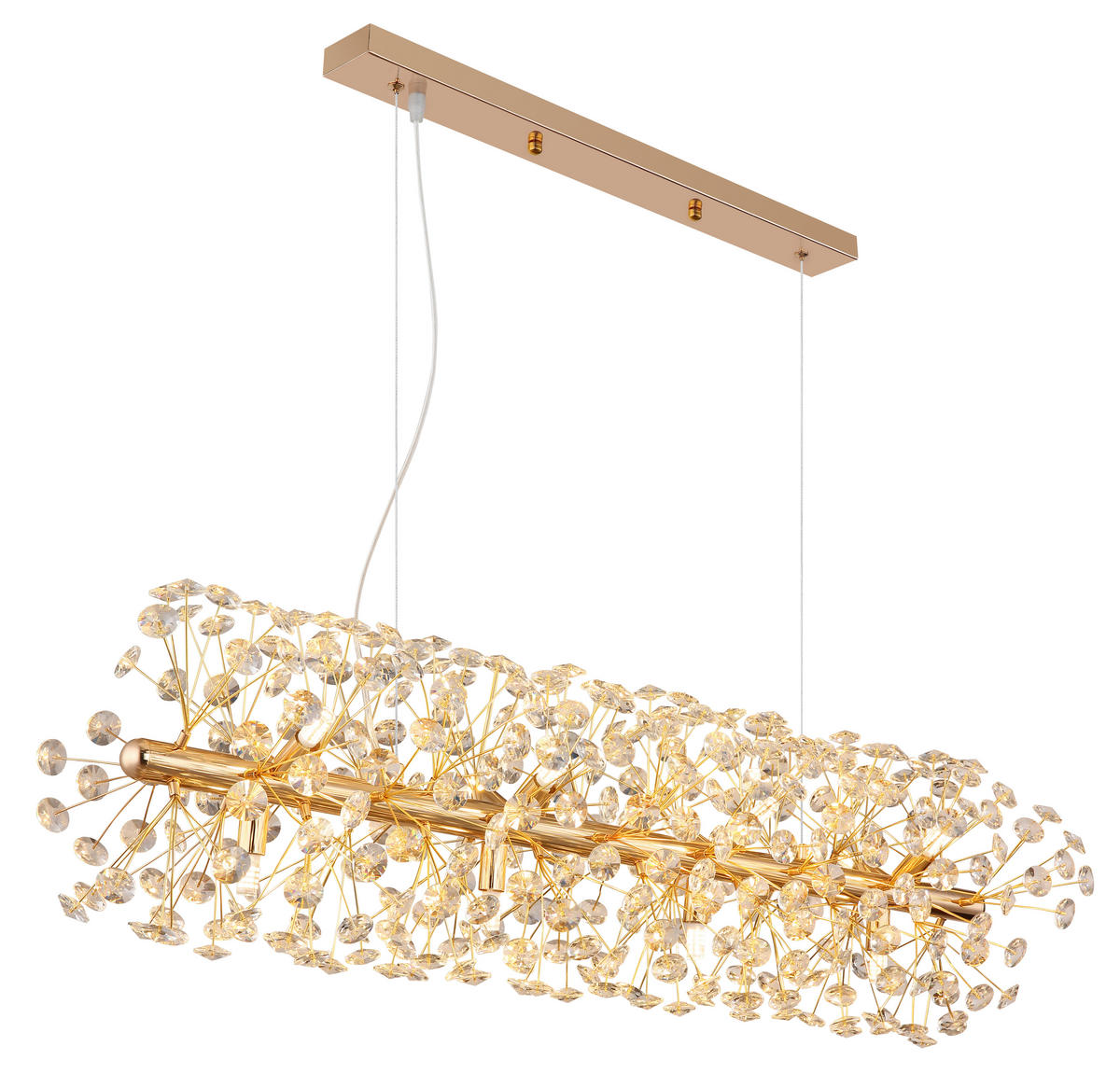 KŘIŠŤÁLOVÉ ZÁVĚSNÉ SVÍTIDLO, 90/30/150 cm  - průhledné/čiré, Lifestyle, kov/plast (90/30/150cm) - Globo