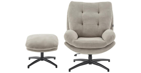 RELAXSESSELSET in Metall, Textil Schwarz, Taupe  - Taupe/Schwarz, Design, Textil/Metall (75/97/88cm) - Carryhome