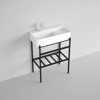 WASCHBECKEN 60/82/31 cm  - Schwarz/Weiß, KONVENTIONELL, Keramik/Metall (60/82/31cm) - Sanotechnik