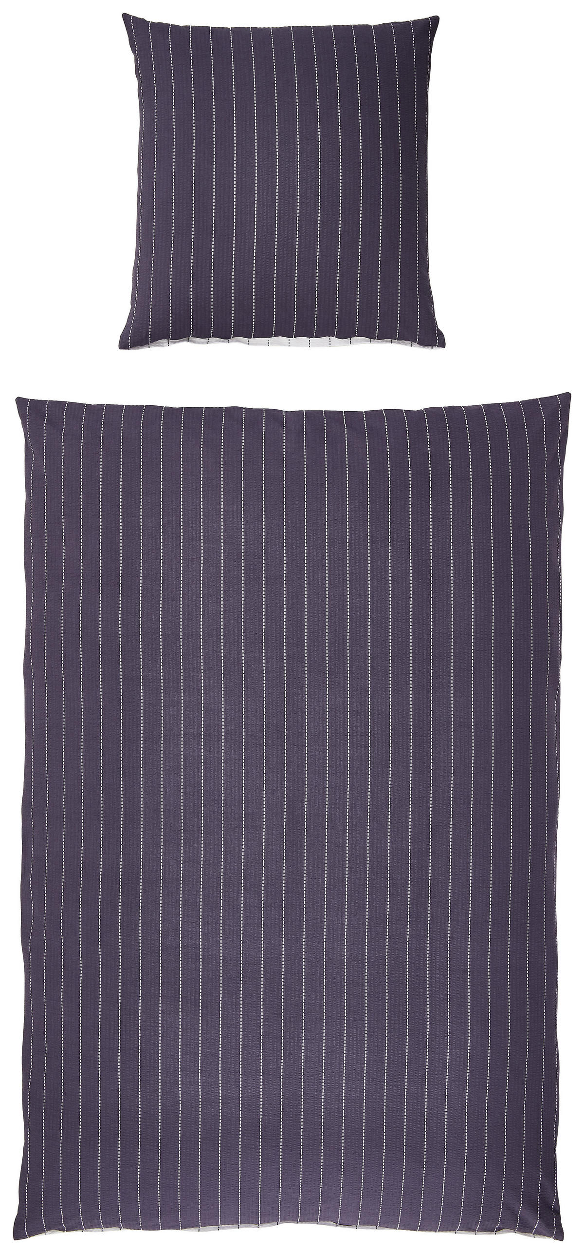WENDEBETTWÄSCHE TANGO Seersucker 200/200 cm  - Titanfarben, KONVENTIONELL, Textil (200/200cm) - Janine