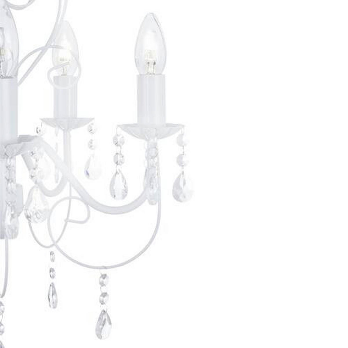 KRONLEUCHTER 44/150 cm    - Weiss, Lifestyle, Kunststoff/Metall (44/150cm) - Globo