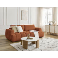 SCHLAFSOFA FUJI Leinenoptik Orange  inkl.  - Schwarz/Orange, MODERN, Kunststoff/Textil (251/113/88cm)