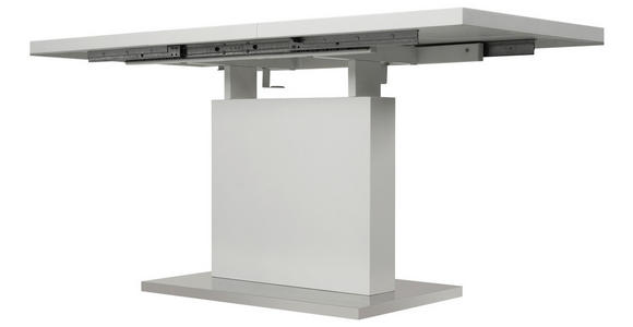 ESSTISCH in Metall, Holzwerkstoff 120-160/80/76 cm - Edelstahlfarben/Weiß, Design, Holzwerkstoff/Metall (120-160/80/76cm) - Carryhome