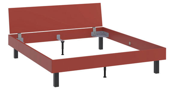 BETT 180/200 cm,  in Rot, Koralle  - Koralle/Rot, Design, Metall (180/200cm) - Xora