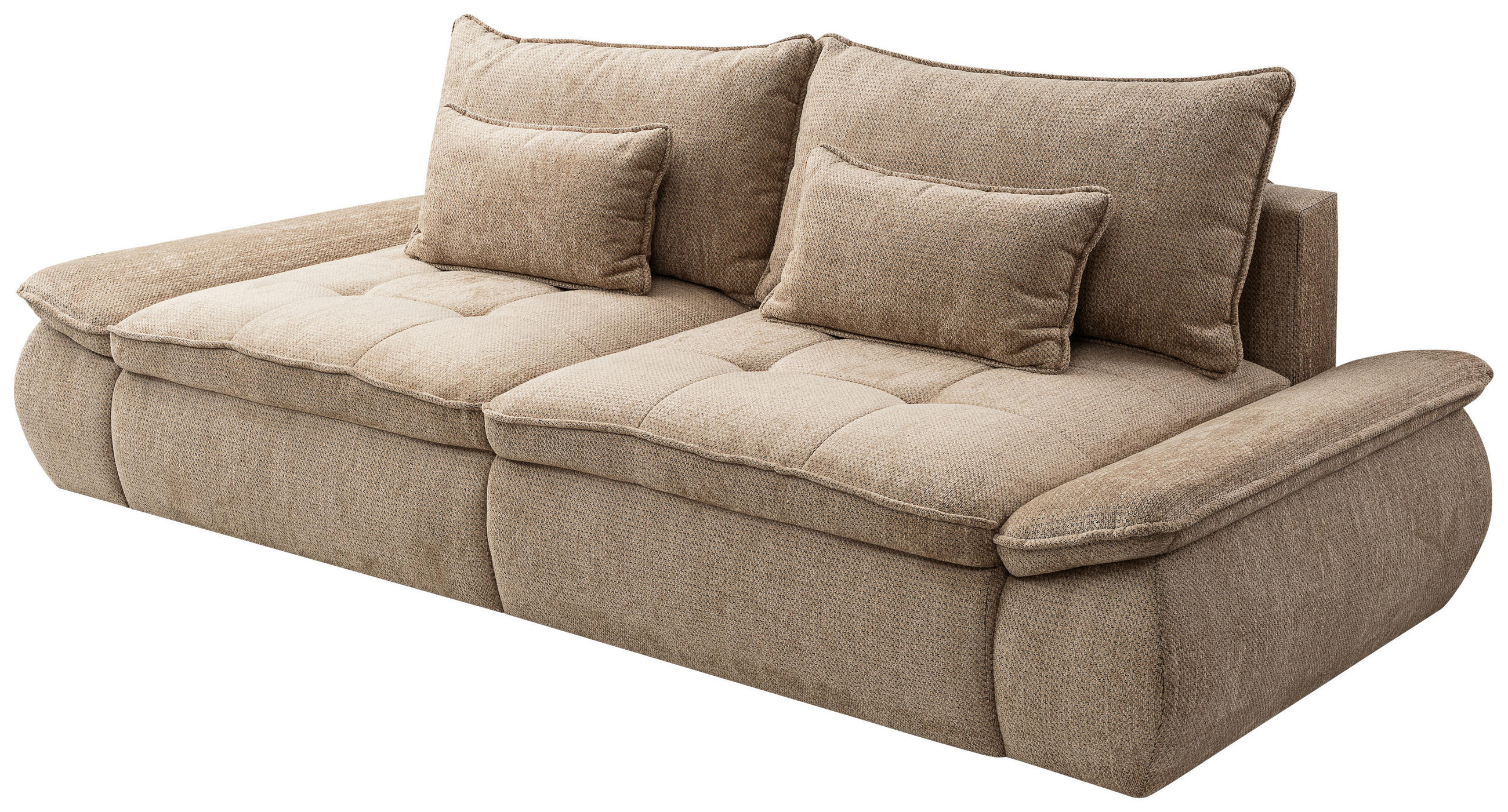 SOFFA i beige  - beige/svart, Design, textil/plast (263/73-95/122cm) - Best Price